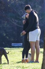 BECCA KUFRIN and Thomas Jacobs at a Dog Park in Los Angeles 01/23/2022