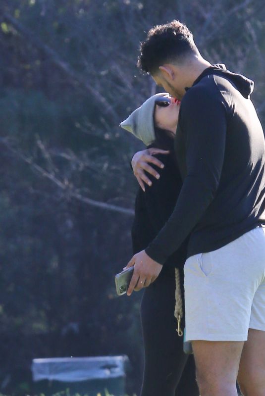 BECCA KUFRIN and Thomas Jacobs at a Dog Park in Los Angeles 01/23/2022