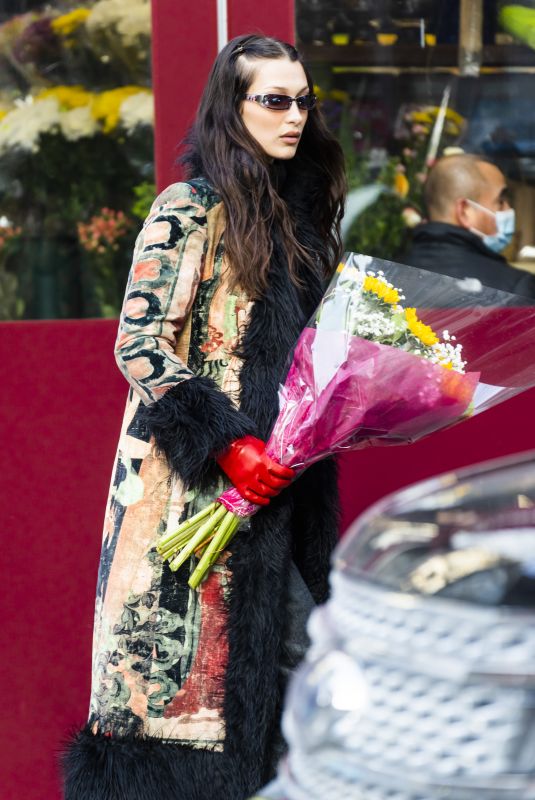BELLA HADID Picks up Some Flowers Out in New York 01/24/2022