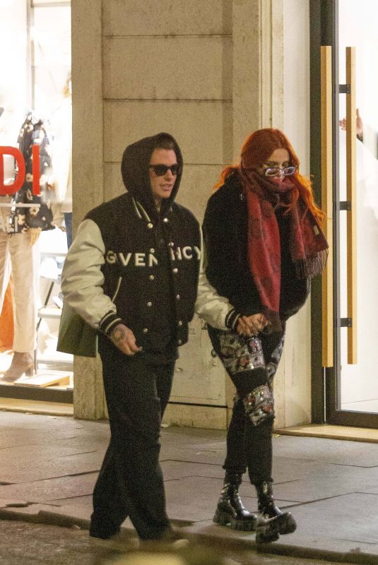 BELLA THORNE and Benjamin Mascolo Out in Rome 01/29/2022