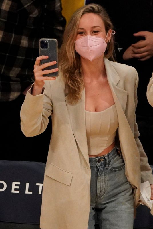BRIE LARSON at Portland Trail Blazers vs LA Lakers Game at Crypto.Com Arena 12/31/2021