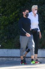 BRIGITTE NIELSEN and Mattia Dessi Leaves a Gym in Encino 01/25/2022