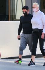 BRIGITTE NIELSEN and Mattia Dessi Leaves a Gym in Encino 01/25/2022