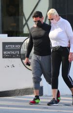 BRIGITTE NIELSEN and Mattia Dessi Leaves a Gym in Encino 01/25/2022