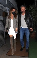 BROOKE BURKE and Scott Rigsby Out for Dinner Date at Giorgio Baldi in Santa Monica 01/21/2022