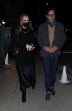 BROOKE SHIELDS Leaves Dinner Date at Giorgio Baldi in Santa Monica 01/13/2022