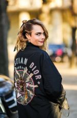 CARA DELVINGNE Arrivves at Dior Show at Paris Fashion Week 01/24/2022