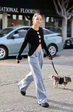 CARA SANTANA Out with Her Dog in Los Angeles 01/12/2022