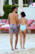 CARMEN MONTERO MUNDT and George Russell Out on the Beach in St. Barts 01/07/2022