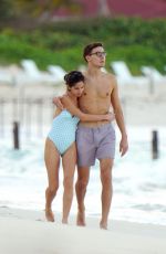 CARMEN MONTERO MUNDT and George Russell Out on the Beach in St. Barts 01/07/2022