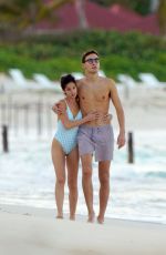 CARMEN MONTERO MUNDT and George Russell Out on the Beach in St. Barts 01/07/2022