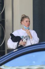 CHARLOTTE MCKINNEY Leaves Yoga Studio in Santa Monica 01/25/2022