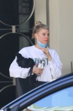 CHARLOTTE MCKINNEY Leaves Yoga Studio in Santa Monica 01/25/2022