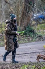 CHERYL COLE Out with Her Dog in Hertfordshire 01/28/2022