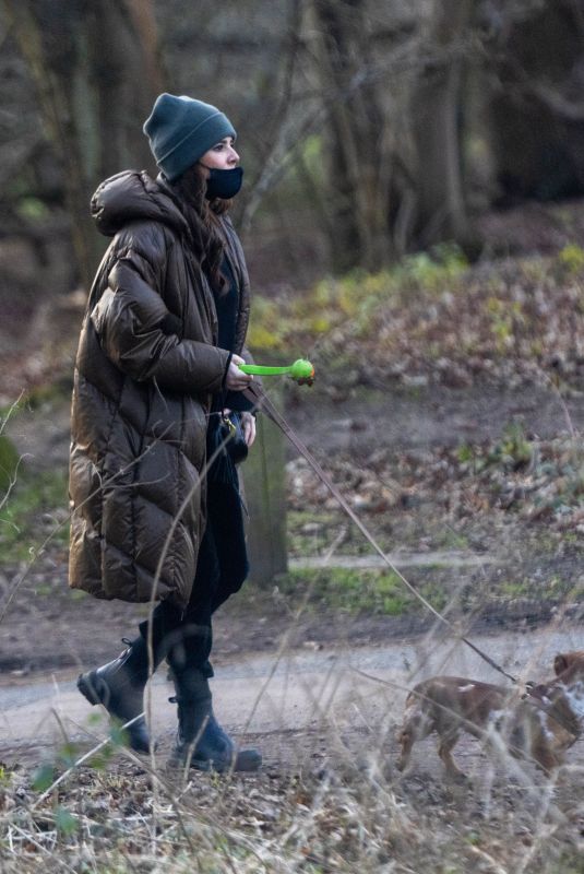CHERYL COLE Out with Her Dog in Hertfordshire 01/28/2022