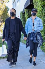 CHRISSY TEIGEN and John Legend Arrives at a Spa in Beverly Hills 01/11/2022