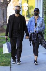 CHRISSY TEIGEN and John Legend Arrives at a Spa in Beverly Hills 01/11/2022