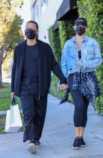 CHRISSY TEIGEN and John Legend Arrives at a Spa in Beverly Hills 01/11/2022