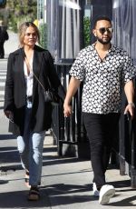 CHRISSY TEIGEN and John Legend Out for Lunch in Los Angeles 01/22/2022