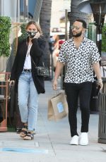 CHRISSY TEIGEN and John Legend Out for Lunch in Los Angeles 01/22/2022