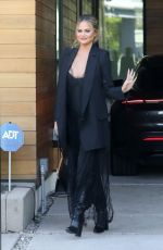 CHRISSY TEIGEN Arrives at a Meeting in West Hollywood 01/21/2022