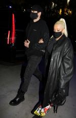 CHRISTINA AGUILERA Arrives at Lakers Game at Crypto.com Arena in Los Angeles 01/09/2022