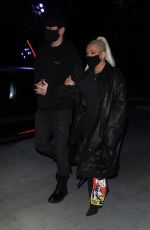 CHRISTINA AGUILERA Arrives at Lakers Game at Crypto.com Arena in Los Angeles 01/09/2022