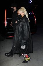 CHRISTINA AGUILERA Arrives at Lakers Game at Crypto.com Arena in Los Angeles 01/09/2022