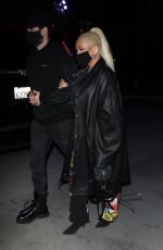 CHRISTINA AGUILERA Arrives at Lakers Game at Crypto.com Arena in Los Angeles 01/09/2022