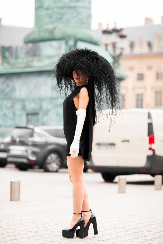 CHRISTINE CHIU Arrives at Valentino Haute-Couture 2022 fashion Show at Paris Fashion Week 01/26/2022