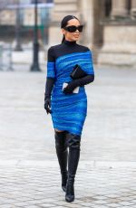 CHRISTINE CHIU Leaves Bristol Hotel in Paris 01/25/2022