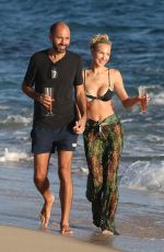 CHRISTINE QUINN and Christian Richard Out on the Beach in Cabo San Lucas 01/06/2022