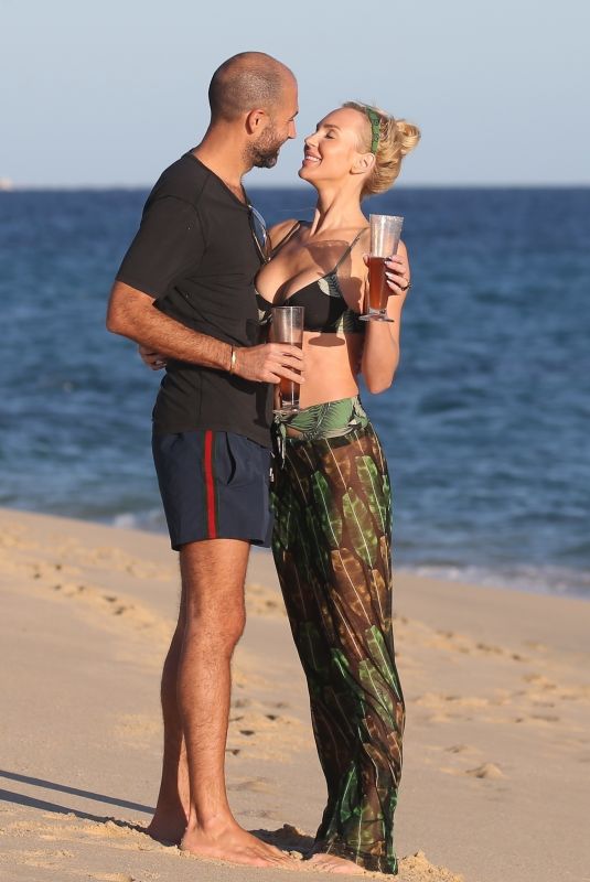 CHRISTINE QUINN and Christian Richard Out on the Beach in Cabo San Lucas 01/06/2022