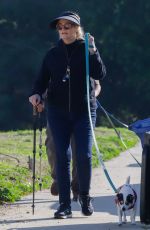 CYBILL SHEPHERD Out with Her Dog in Los Angeles 01/07/2022