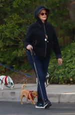 CYBILL SHEPHERD Out with Her Dog in Los Angeles 01/07/2022