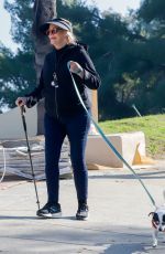 CYBILL SHEPHERD Out with Her Dog in Los Angeles 01/07/2022