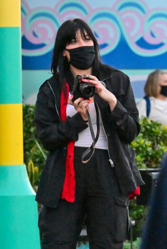 DAISY LOWE Out at Universal Studios in Hollywod 01/28/2022