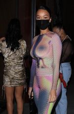 DRAYA MICHELE Arrives at Her Preliminary Birthday Celebration Dinner at TAO in Los Angeles 01/22/2022