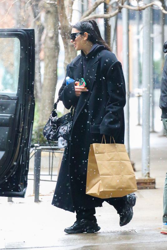 DUA LIPA Out on a Snowing Day in New York 01/28/2022