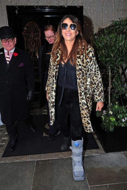 ELIZABETH HURLEY Leaves Scott’s Restaurant in London 01/18/2022