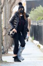 ELIZABETH HURLEY Sporting Her Ankle Brace Out in London 01/27/2022