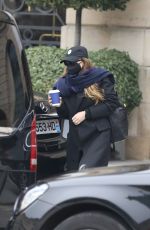 ELIZABETH OLSEN Leaves Her Hotel in Paris 01/25/2022