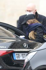 ELIZABETH OLSEN Leaves Her Hotel in Paris 01/25/2022