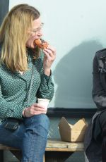 ELIZABETH SHUE and STELLA STREET GUGGENHEIM Out for Coffee in Venice 01/12/2022