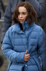 EMILIA CLARKE on the Set of Secret Invasion 01/27/2022