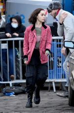 EMILIA CLARKE on the Set of Secret Invasion 01/27/2022