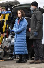 EMILIA CLARKE on the Set of Secret Invasion 01/27/2022