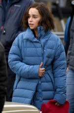 EMILIA CLARKE on the Set of Secret Invasion 01/27/2022