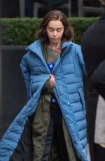 EMILIA CLARKE on the Set of Space Invasion in Leeds 01/22/2022