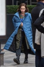 EMILIA CLARKE on the Set of Space Invasion in Leeds 01/22/2022